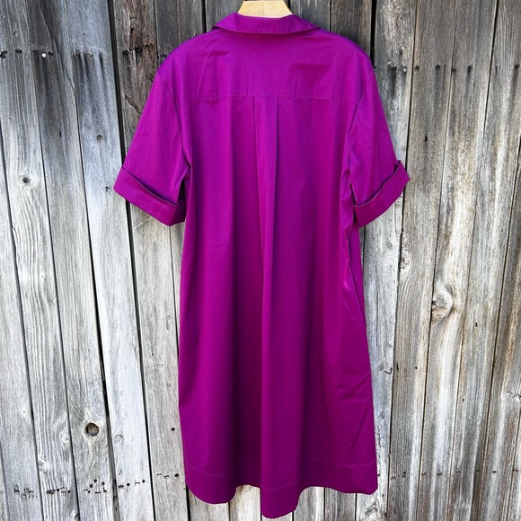 Chico’s Popover Shirtdress High Low Hem Cotton Blend Purple XL - Picture 10 of 16